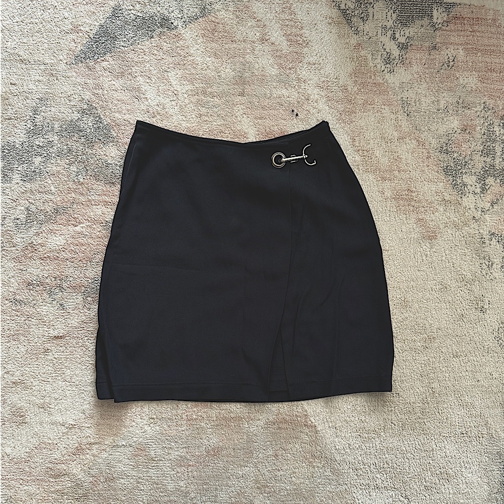 Vintage DKNY Asymmetrical / Wrap Skirt with Buckle